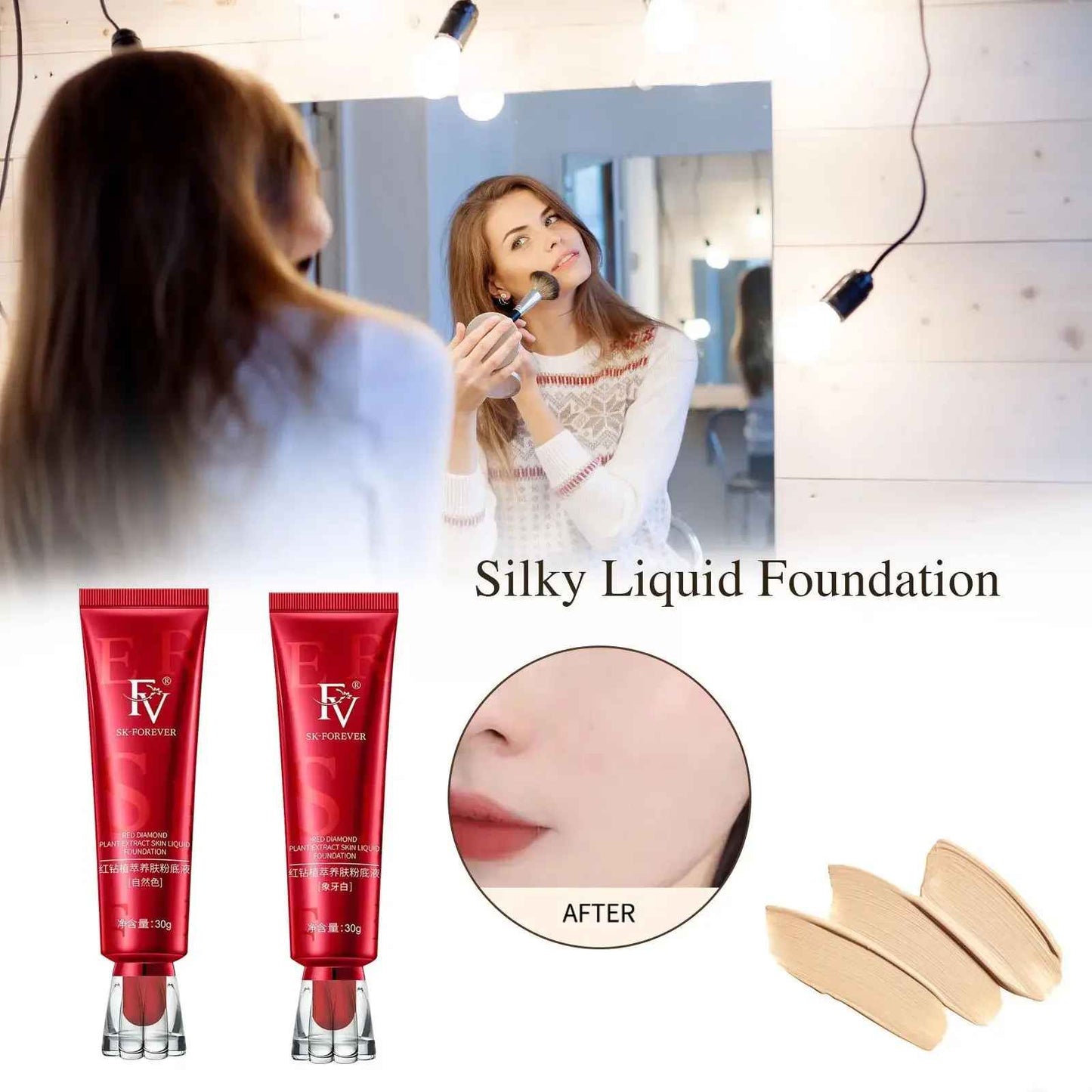 Fv Foundation, Oil Absorb Ivory Liquid Foundation 30g